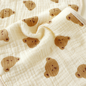Desain lucu beruang lembut desain 6 lapisan 100% katun Crepe kain kasa penyerap bernapas kain sendawa handuk untuk bayi - Product Image 3