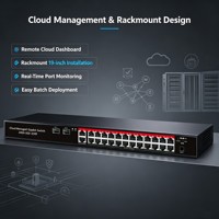 Switch de Red PoE+ de 24 Puertos, 360W, 2 Puertos Uplink Gigabit, 2 Puertos SFP, Administración en la Nube, Control Remoto PoE, Venta al Por Mayor de Fábrica