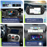 Autoradio Android 2 Din Podofo 4+64 Go 7'' pour Fiat Fiorino 2008-2016 avec CarPlay/Android Auto sans fil, caméra et microphone