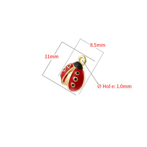 HD0098 carino <span class=keywords><strong>ciondolo</strong></span> a <span class=keywords><strong>coccinella</strong></span> a sette macchie di smalto colorato, <span class=keywords><strong>ciondolo</strong></span> personalizzato in scarabeo insetto, adatto ai bambini - Product Image 6