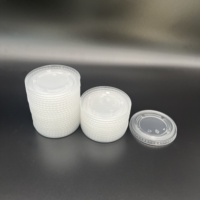 Couvercle plat rond en plastique PP H91011L-PP de 74mm de diamètre pour tasses à portions de 3.25oz 4oz 5.5oz