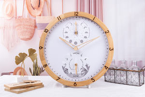 Horloge murale marée fonctionnelle horloge murale <span class=keywords><strong>lunaire</strong></span> avec cadre en bois - Product Image 3