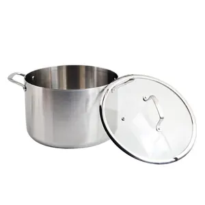 Tri-Ply Stainless Steel Cooking holds up to 8 quarts--great for large batches of <b>soups</b>, stews,Cooking Stock <b>Pot</b> - Product Image 4