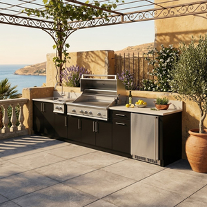 <span class=keywords><strong>Cuisine</strong></span> extérieure personnalisable en acier inoxydable SS316 pour cour, résistante à l'humidité, durable et robuste, avec évier - Product Image 2