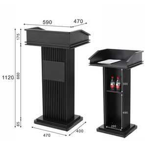 Bàn giảng ngoài trời bằng thép không gỉ, bàn tiếp tân phòng bán hàng, kiểu gỗ, màu vàng hồng, dành cho các bài phát biểu - Product Image 3