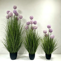 Plantes artificielles Bonsaï, fleurs en soie roses, herbe d'oignon artificielle, herbe de la pampa, herbe de fontaine, décoration d'intérieur