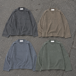 <span class=keywords><strong>T</strong></span>-<span class=keywords><strong>shirt</strong></span> Homme 100% Coton Couleur Unie Manches Longues Multicolore Coupe Ample Col Rond <span class=keywords><strong>T</strong></span>-<span class=keywords><strong>shirt</strong></span> Neutre - Product Image 3