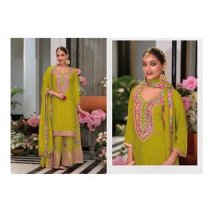 Costume de palazzo Chinon de qualité supérieure avec broderie de séquence Costume de palazzo pakistanais à un prix abordable - Product Image 1