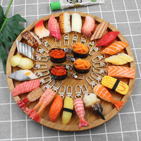 Modèle de poisson réaliste japonais pour sushis, porte-clés, pendentif, breloque décorative pour sacs de femmes, simulation en plastique, modèle de jouet XY