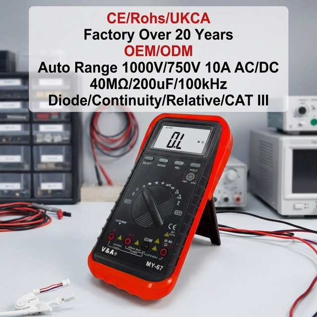 MY67 Auto Range 4-Digit Digital Multimeter 3999 Counts CAT III 600V Industrial Control Automotive Diagnostic Tools 1000V