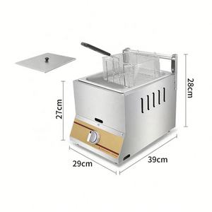 <span class=keywords><strong>Friteuse</strong></span> à gaz professionnelle en acier inoxydable à 1 cuve pour poulet et frites, avec contrôle de température, équipement de restauration rapide pour petites entreprises, cuisines et restaurants - Product Image 2