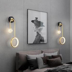 Lámpara de Pared LED de Cristal Posmoderna de Lujo, Decorativa para Interiores, Dormitorio, Sala de Estar, Luz de Noche - Product Image 3