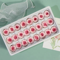 21 têtes de roses Austin préservées, 2-3 cm, vraies roses naturelles éternelles pour la décoration de mariage, arrangement DIY