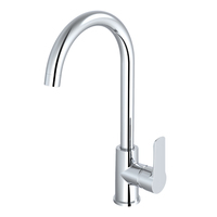 Robinet de cuisine SANIPRO à col long, eau chaude et froide, rotatif, en zinc, sans plomb, avec système de circulation interne de l'eau et cartouche en céramique