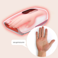 Dispositivo de Masaje Portátil Inteligente para Dedos y Muñecas, Masajeador de Manos Inalámbrico con Control Manual, 4 Modos, 6 Intensidades y Calor