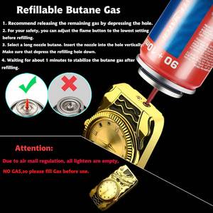 Creative Metal Windproof Inflatable Jet Flame Torch Lighter with Built-in Lights-Portable Eco-Friendly Holiday Gift - Product Image 3