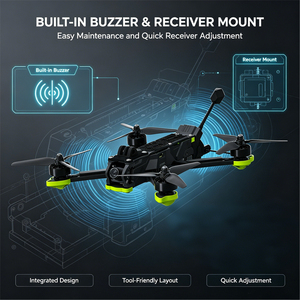 Dron FPV Freestyle de Chasis Largo, Kit Completo BNF, 1800KV, Cámara Analógica de Seis Celdas, Receptor de 868/915MHz, Accesorios de Alimentación - Product Image 3