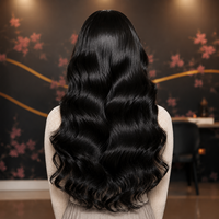 Pelucas de Cabello Humano Pre-Plucked con Ondas Corporales y Mechas, Color Negro Jengibre, 13x4 HD, Sin Pegamento, con Encaje Frontal Transparente HD