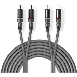 Cable de Audio Estéreo Nedis de 5m, 2x RCA Macho, Niquelado - Product Image 1