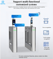 Tourniquets de contrôle d'accès multi-recognition Sentra SS02 IP46 avec moteur sans balais, reconnaissance faciale, RFID, code QR, empreinte digitale, SUS304