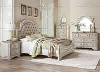 Meubles de chambre à coucher en bois, style provincial français, meubles de chambre à coucher antiques, design moderne européen, blanc lavé, meubles de maison, ensemble de chambre à coucher