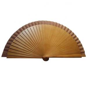 Abanico de mano flamenco español de 8 pulgadas (23cm/27cm) de madera, pintado por ambos lados con puntos negros - Product Image 2