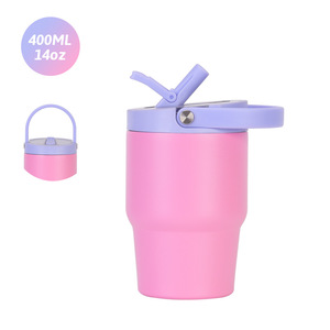 แก้วน้ำสแตนเลสสุญญากาศสองชั้น ขนาด 14 ออนซ์ คุณภาพสูง 302 กรัม พร้อมฝาปิดแบบพับได้สีสันสดใส  รับทำโลโก้ตามสั่ง - Product Image 4