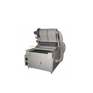 Automatic adhesive powdering machine for apparel trademark