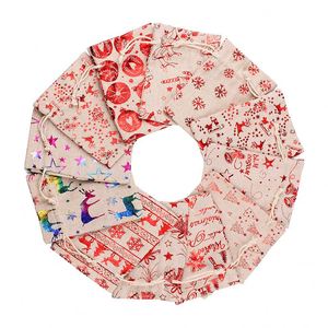 Factory Stock Hot Stamping Christmas Snowflake Snowman Cotton Linen <b>Drawstring</b> Gift Bags Candy Bag - Product Image 1