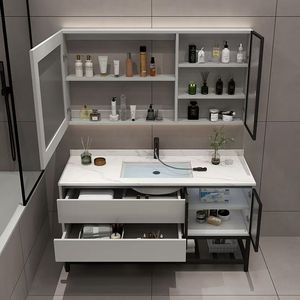 New modern smart bathroom <b>vanity</b> | solid wood washbasin cabinet with anti-fog <b>LED</b> mirror wall-mounted - Product Image 4