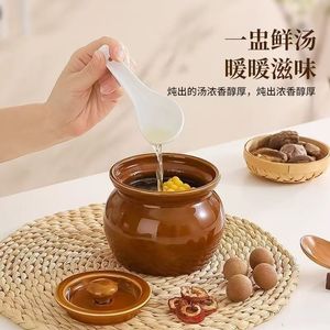 Earthenware Stew Pot Single Serving With Lid Heat Resistant For Chinese Shaxian Snacks Ceramic Soup Pot - Product Image 3