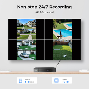 Système de caméra de sécurité IP filaire extérieur Hiseeu 6MP à double objectif 4 canaux avec suivi humain PTZ, vision nocturne et carte de données PK-4YH - Product Image 5
