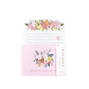 Custom Design Flower <strong>Letter</strong> <strong>Writing</strong> Paper <strong>Set</strong> with Envelopes Lovely Stationery Gift <strong>Set</strong> for School Office and Personal Use - Product Image 1