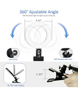 Anneau lumineux LED de 6 pouces pour salon de beauté avec lumière de remplissage pour diffusion en direct, lumière circulaire de table à intensité variable pour selfie, maquillage, <span class=keywords><strong>Youtube</strong></span> - Product Image 6