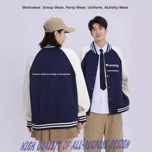 Chaqueta Bomber Retro Americana de Moda, 320g, Holgada, con Bloques de Color, Estilo Patchwork, Ropa de Trabajo Personalizada, Ropa Urbana de Otoño para Hombre - Product Image 3