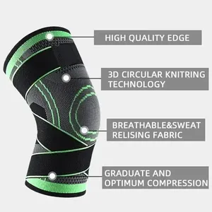 Rodillera Ajustable de Compresión con Cierre de Gancho y Bucle para Protección en Baloncesto, Unisex, Deportiva - Product Image 3