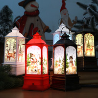 Lanterne musicale de Noël avec lumière de bougie électronique LED, cadeau de Noël souvenir, lampe décorative de bureau à domicile