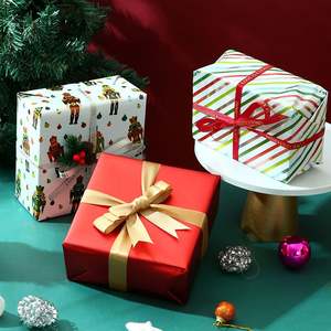 Factory Disposable Coated Silicone <b>Christmas</b> Stripe Gift Wrapping <b>Paper</b> 43x300cm Metallic <b>Craft</b> <b>Paper</b> Packaging - Product Image 5