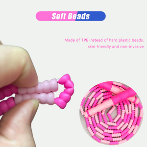 Corde à sauter unisexe pour fitness, perles TPE violettes et blanches, poignée ABS, réglage facile, idéale pour l'entraînement en salle de sport - Product Image 4