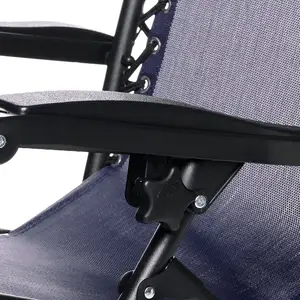 NPOT Chaise longue pliante inclinable à gravité zéro réglable avec oreiller pour l'extérieur