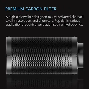 Top Australian Virgin Charcoal 4 Inch Air Carbon Filter Reversible Flange Pre Filter 210 CFM Air Filtration For In-line Duct Fan