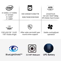 Computadora de Escritorio Todo en Uno de Alto Rendimiento con Pantalla LCD de 23.8 Pulgadas, Core I5, 8GB de RAM DDR4, 128GB de SSD para Educación