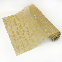 Chemin de table transfrontalier en feuille d'or pour les décorations d'événements de vacances de Noël ajoute un arrangement d'ambiance tactile cadeau parfait