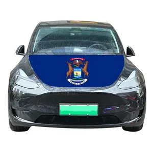 Wholesale 120x150cm Michigan Car Hood Covers Flag Affordable Wear-Resistant and Durable Car Engine Hood Cover