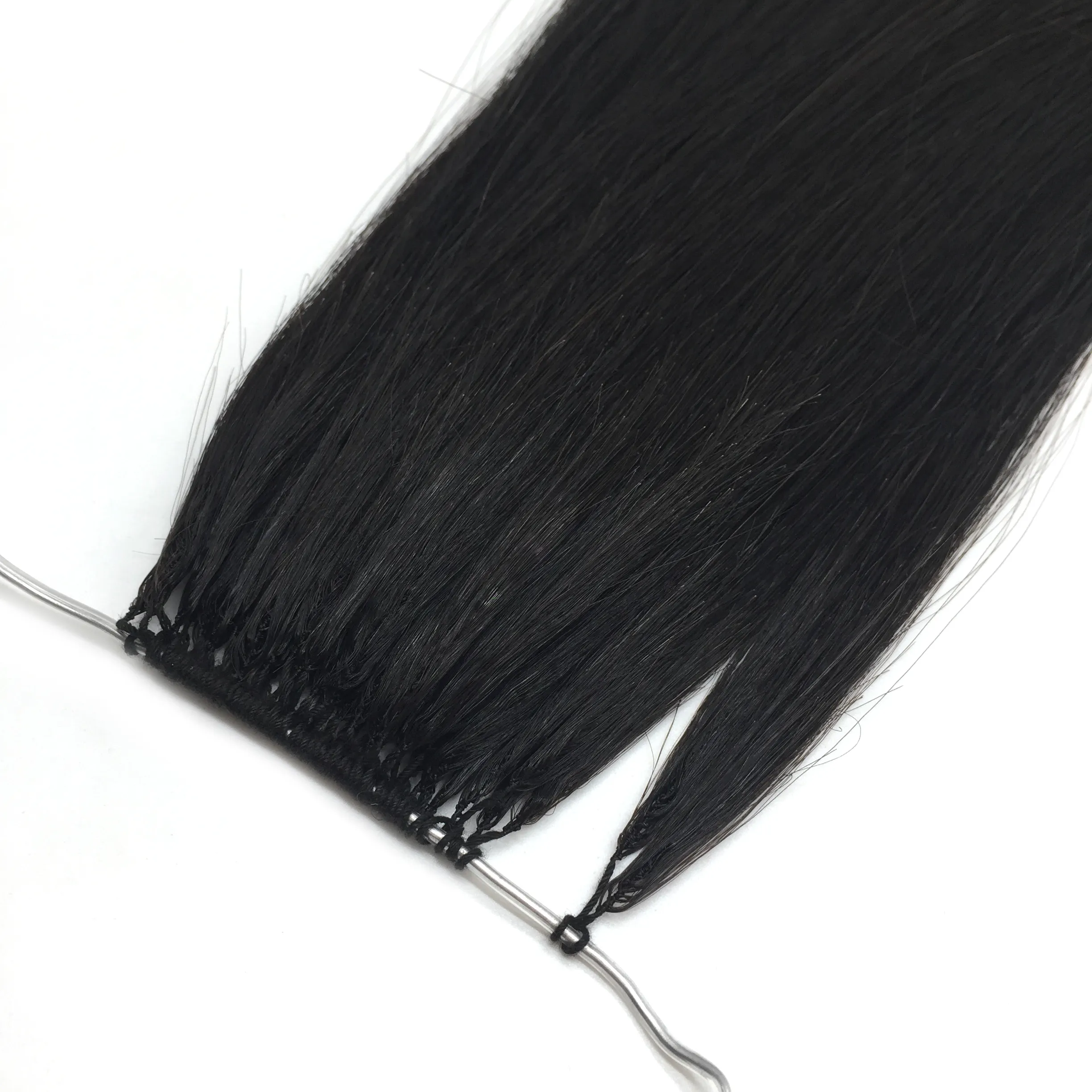 Remy Indian Hair 100% Pure Hand Knitting Wholesale Price Invisible Feather Line in Hair Extensions