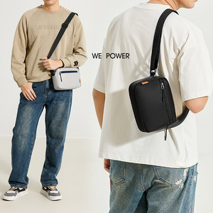 Sac messager noir petit format avec fermeture éclair, sac bandoulière pour homme et femme, usage quotidien toutes saisons, léger - Product Image 5