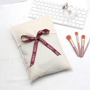 Custom Logo Printing Organic Cotton Envelope <b>Bag</b> With Ribbon Clothes Packing Handbag <b>Dust</b> <b>Bag</b> Muslin Gift Envelope Pouch - Product Image 1