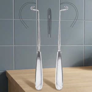 Aiguille de Deschamps à bout arrondi, pour droitier, en acier inoxydable, instrument chirurgical ORL, certifié CE Classe I, manuel, best-seller - Product Image 4