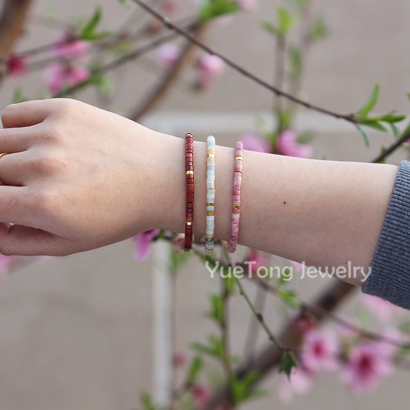 bracelet stainless steel with stones