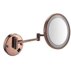 <span class=keywords><strong>Miroir</strong></span> <span class=keywords><strong>de</strong></span> <span class=keywords><strong>salle</strong></span> <span class=keywords><strong>de</strong></span> <span class=keywords><strong>bain</strong></span> mural en métal rose doré, éclairage <span class=keywords><strong>LED</strong></span> intégré, design compact et graphique, indice <span class=keywords><strong>de</strong></span> protection IP44 - Product Image 3